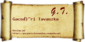 Gacsári Tavaszka névjegykártya